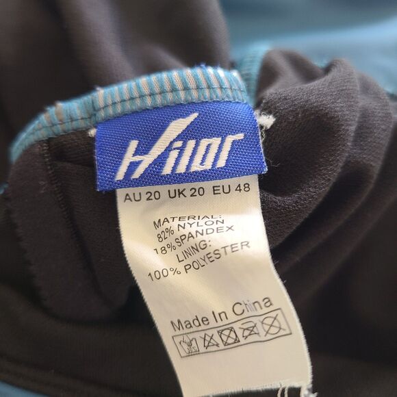 Hilor Women's One Piece One Shoulder Swimwear Asymmetric Ruffle Monoki Size 16 - Picture 7 of 9